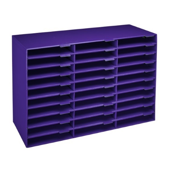 Adiroffice 30-Compartment Cardboard Literature File Organizer, Purple ADI501-30-PUR